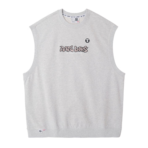MOONFACE EMBROIDERED SWEAT TANK TOP