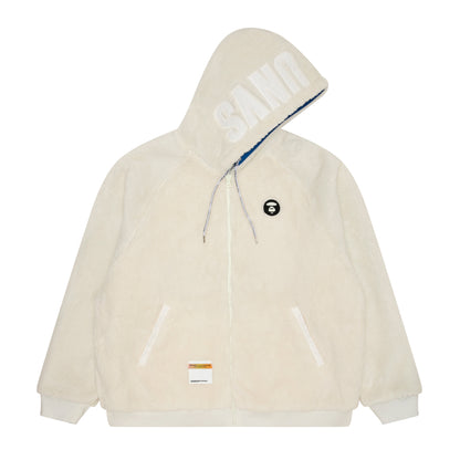 MOONFACE EMBROIDERED REVERSIBLE ZIP-UP HOODIE