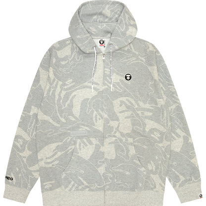 MOONFACE LOGO CAMO ZIP-UP HOODIE