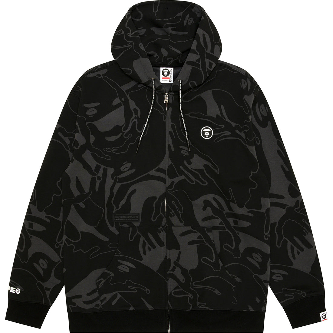 AAPENOW MOONFACE LOGO ZIP-UP HOODIE