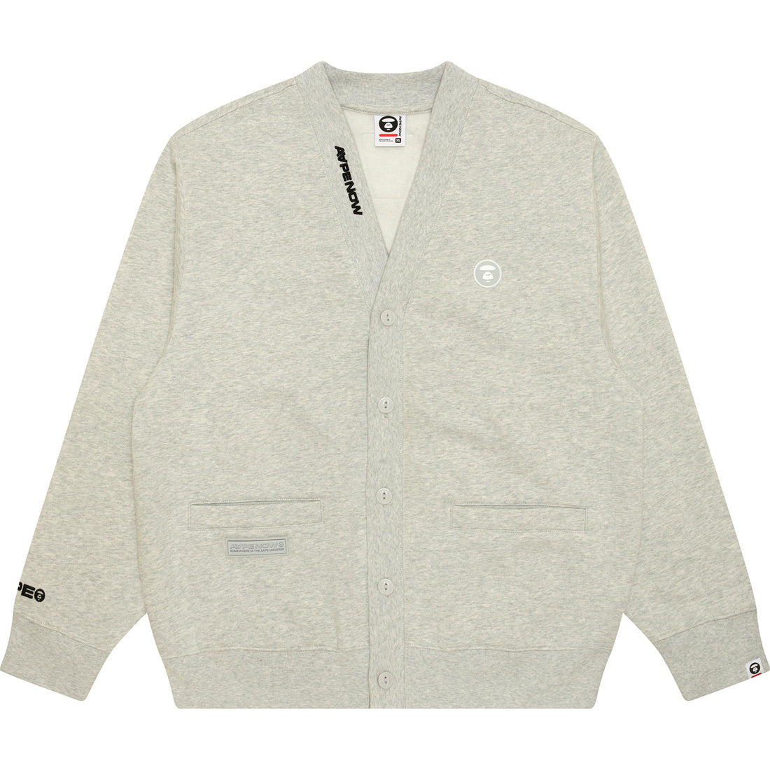 AAPE NOW MOONFACE LOGO BUTTON DOWN CARDIGAN