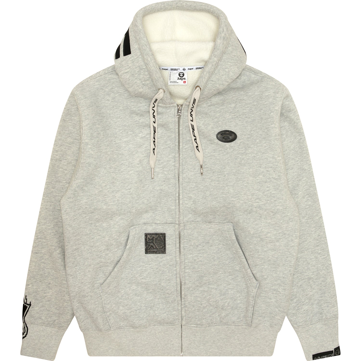 MOONFACE LOGO PATCH ZIP-UP HOODIE