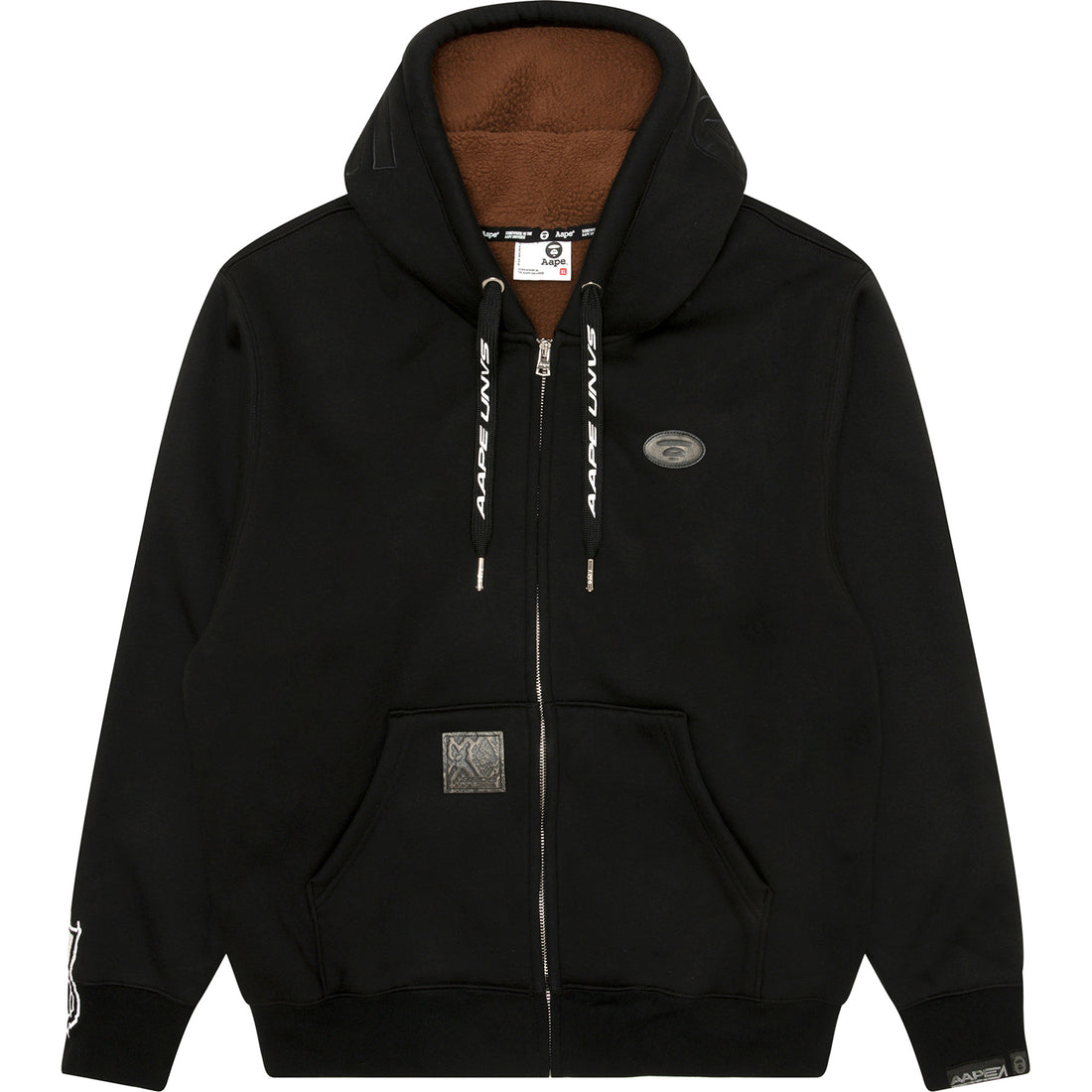 MOONFACE LOGO PATCH ZIP-UP HOODIE