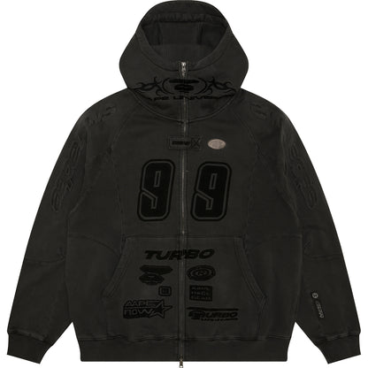 AAPENOW MOONFACE LOGO ZIP-UP HOODIE