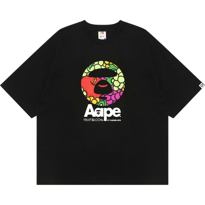 AAPE X FRUIT OF THE LOOM MOONFACE LOGO-PRINTED TEE