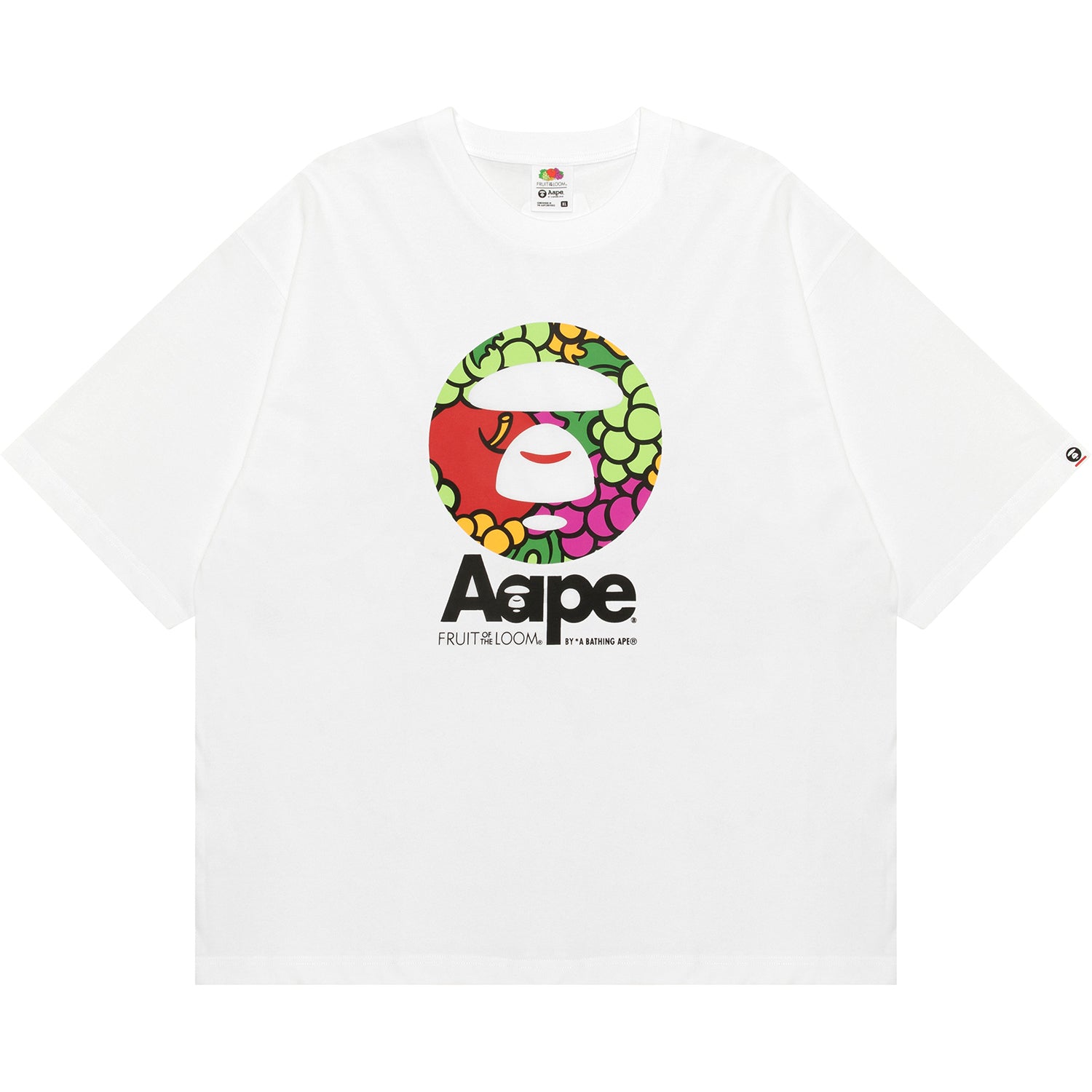 AAPE X FRUIT OF THE LOOM MOONFACE LOGO-PRINTED TEE