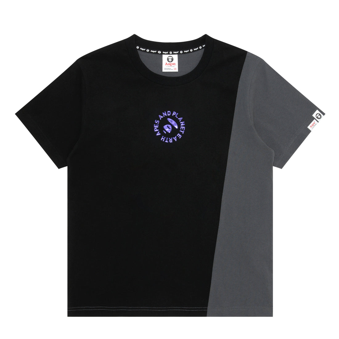 MOONFACE EMBOSSED PANELLED TEE