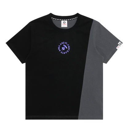 MOONFACE EMBOSSED PANELLED TEE