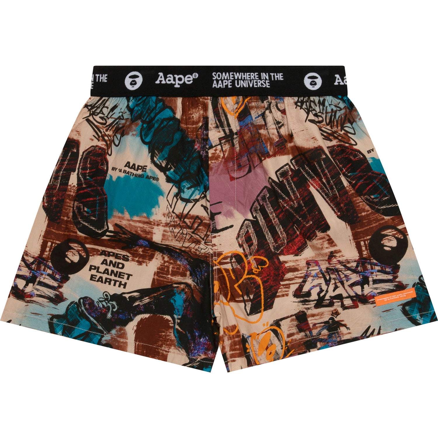 AAPE UNVS MOONFACE LOGO GRAFFITI-PRINT BOXERS