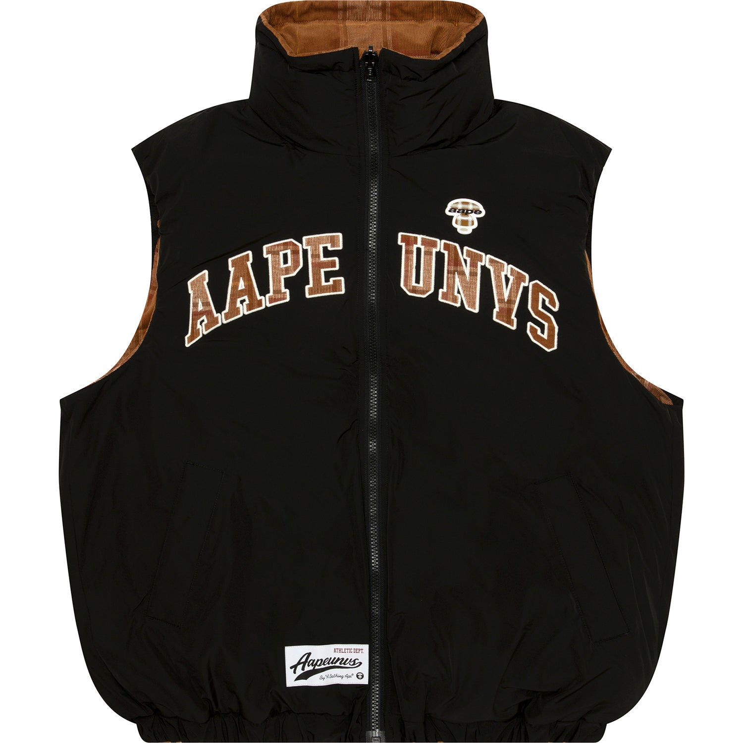 MOONFACE LOGO CHECK ZIP-UP VEST