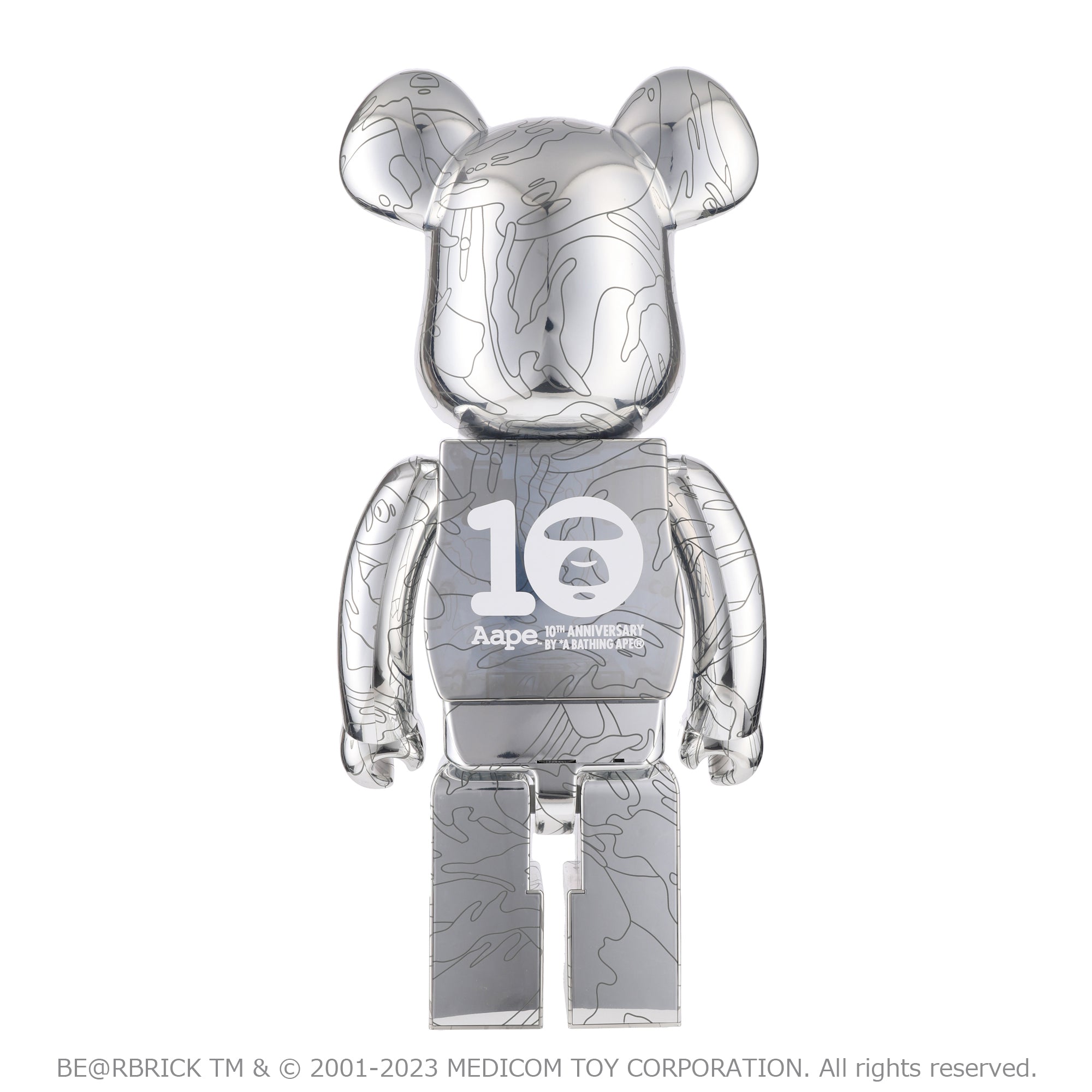 AAPE X BE@RBRICK 10TH ANNIVERSARY MOONFACE CAMO 1000%