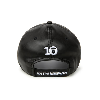 AAPE X NEW ERA 10TH ANNIVERSARY MOONFACE FAUX LEATHER CAP