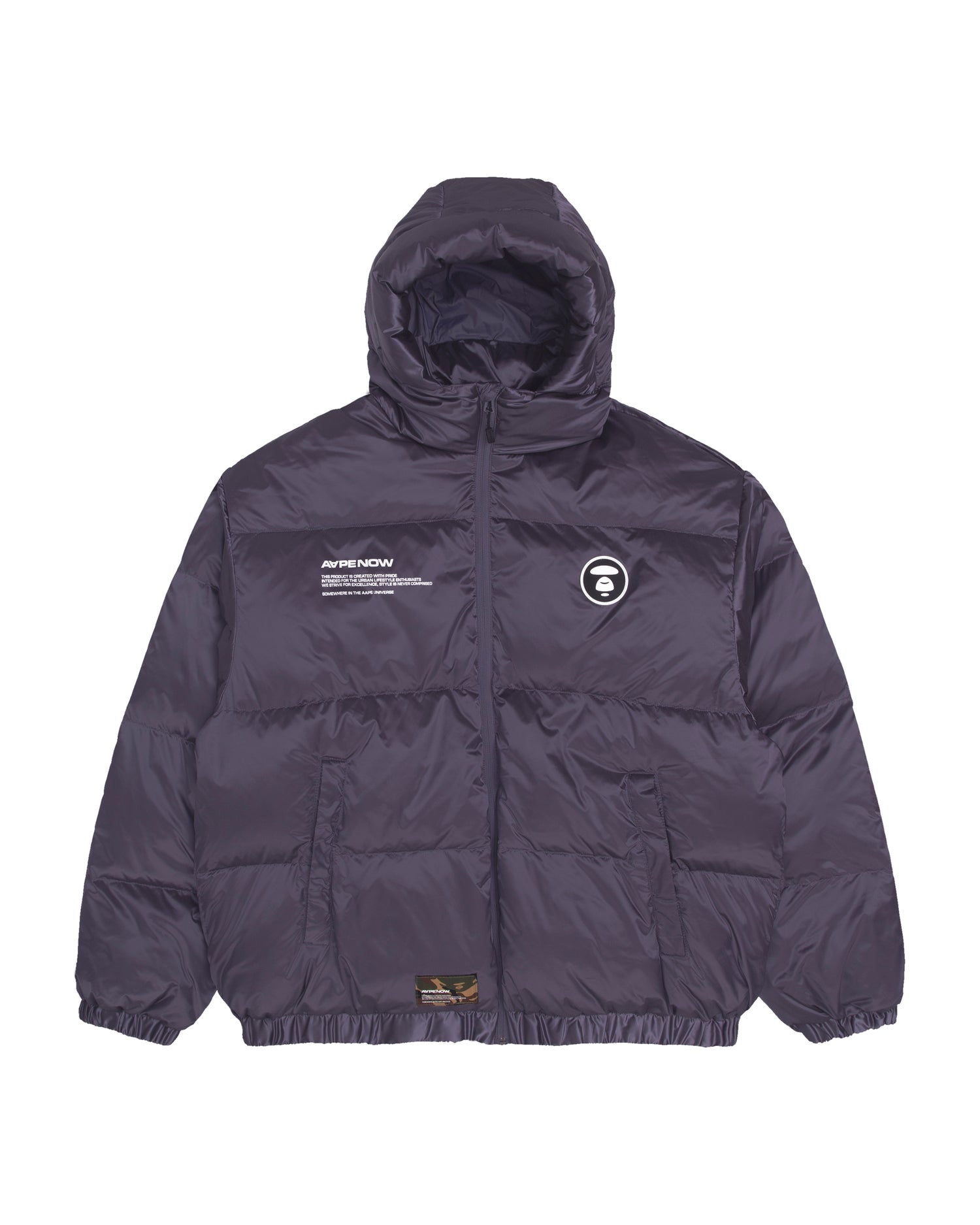 MOONFACE PATCH HOODED DOWN JACKET