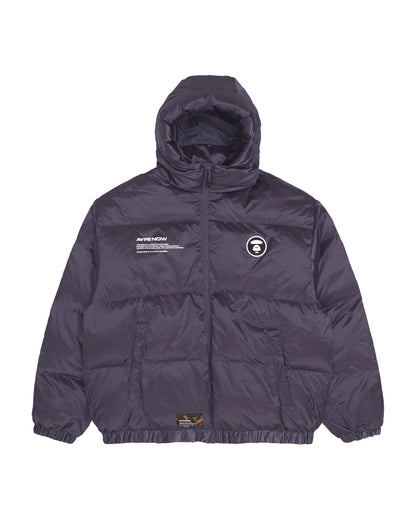 MOONFACE PATCH HOODED DOWN JACKET