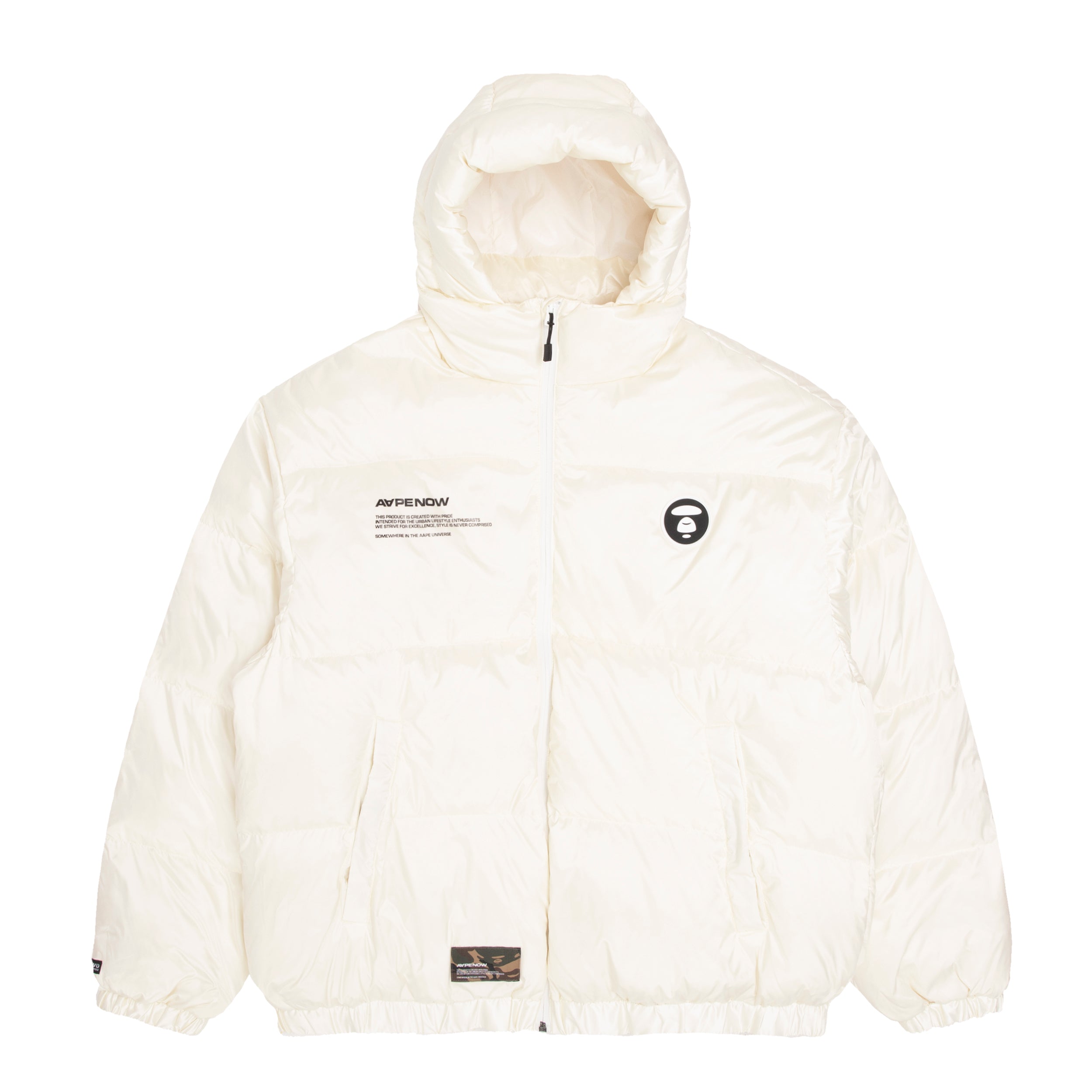 MOONFACE PATCH HOODED DOWN JACKET