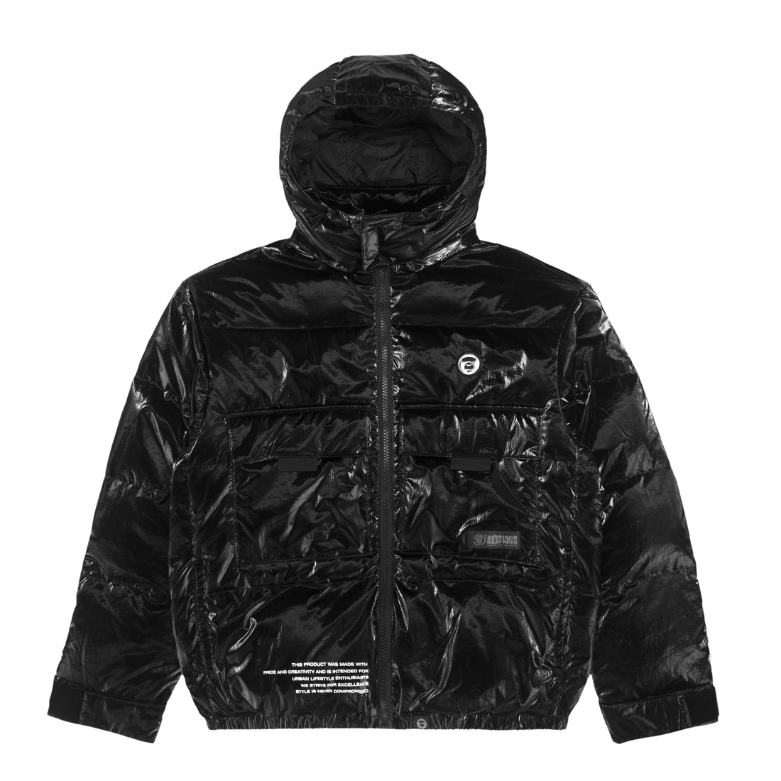 MOONFACE HOODED DOWN SHINY JACKET