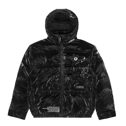 MOONFACE HOODED DOWN SHINY JACKET