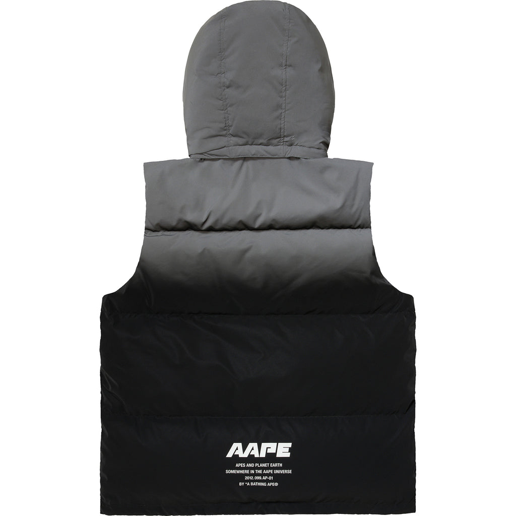 MOONFACE HOODED GRADIENT DOWN VEST | AAPE US