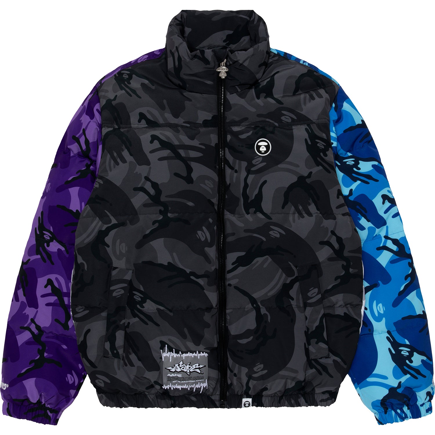 AAPE MOONFACE CAMO ZIP DOWN JACKET