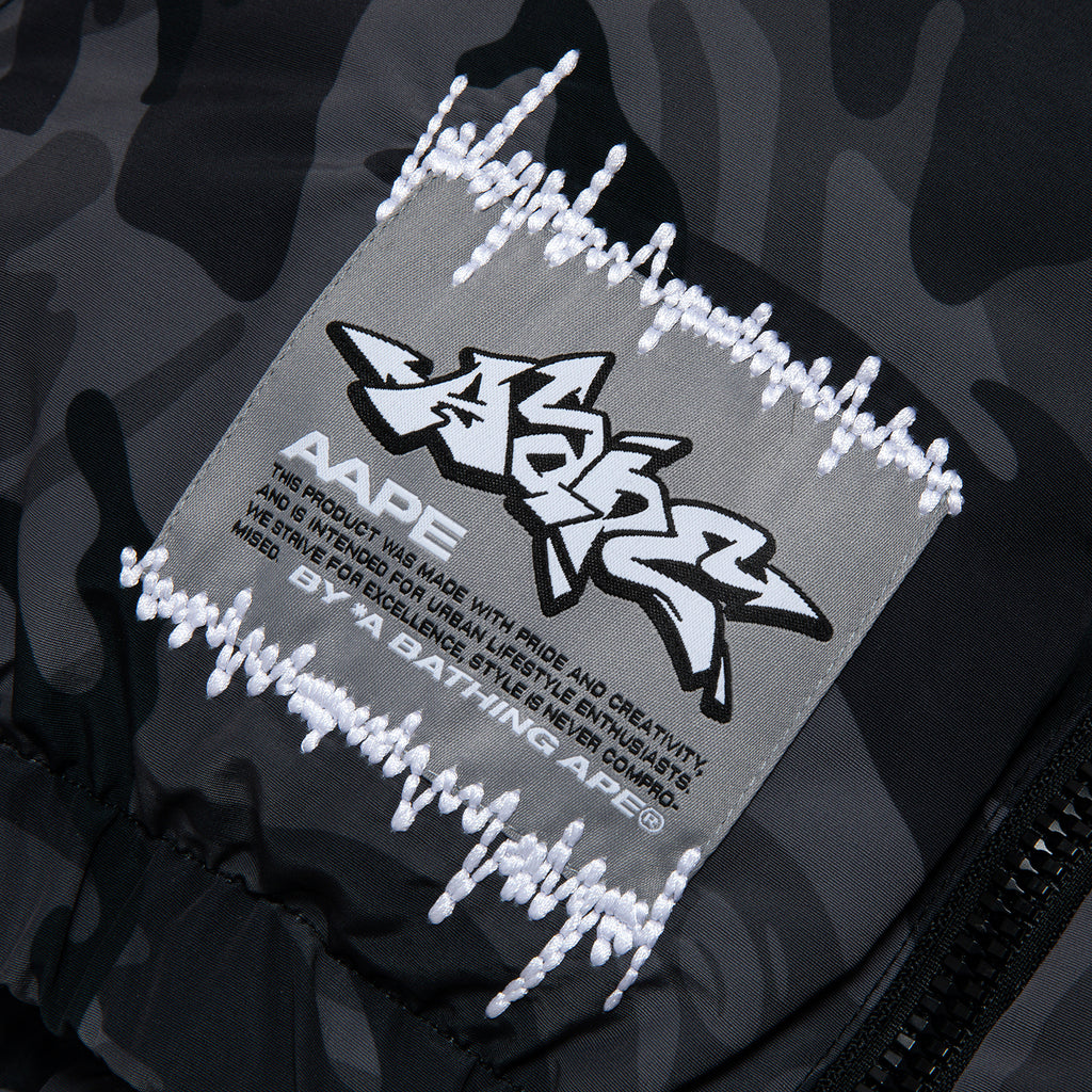 AAPE MOONFACE CAMO ZIP DOWN JACKET | AAPE US