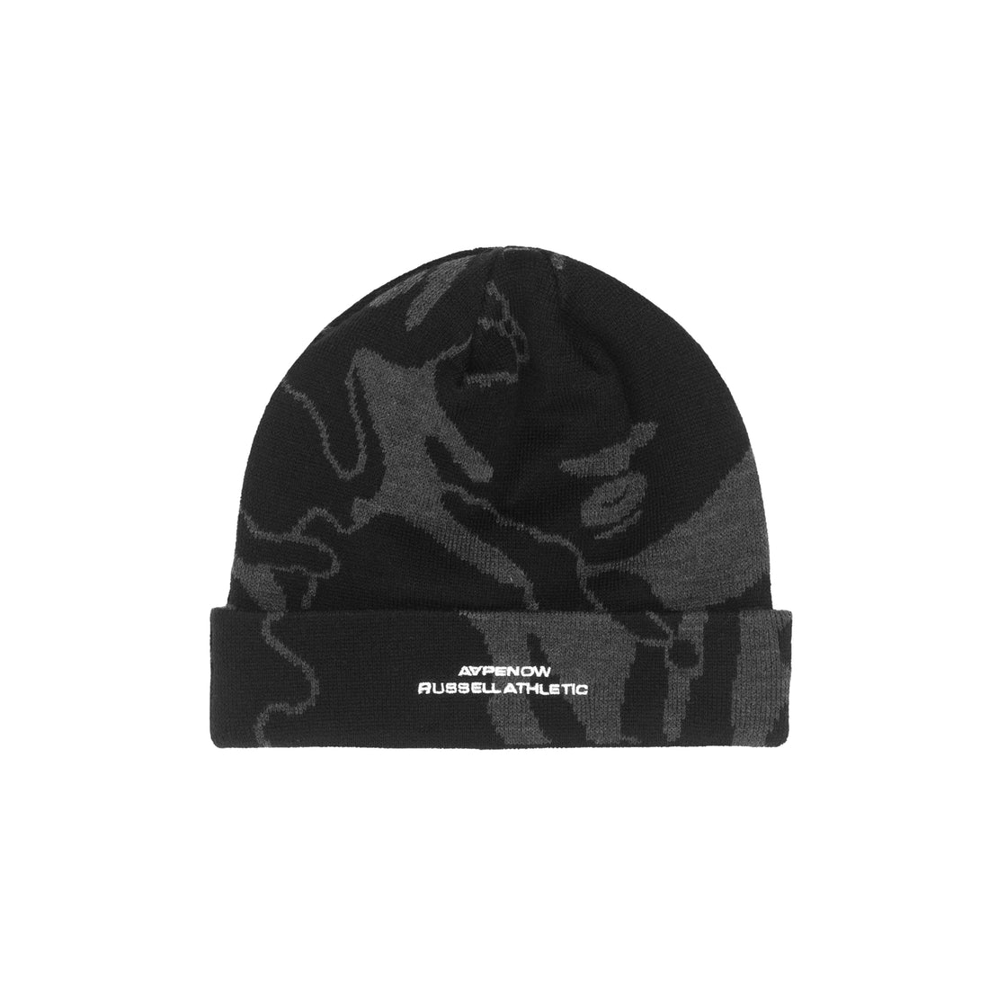 AAPE X RUSSELL ATHLETIC MOONFACE CAMO KNIT BEANIE