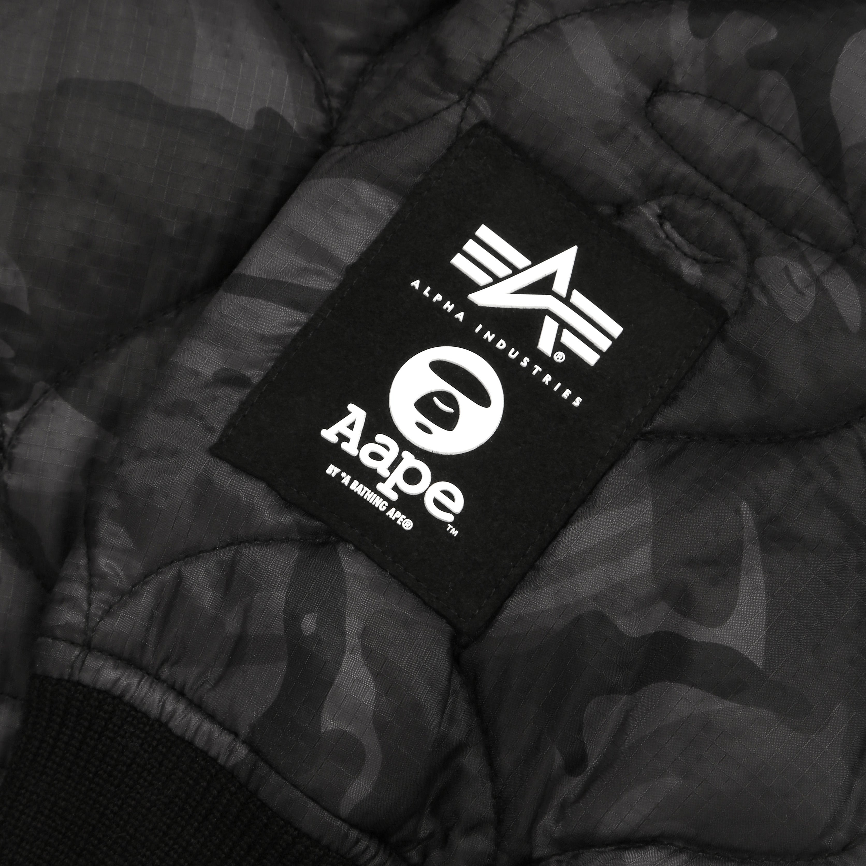 AAPE X ALPHA INDUSTRIES QUILTED CAMO JACKET