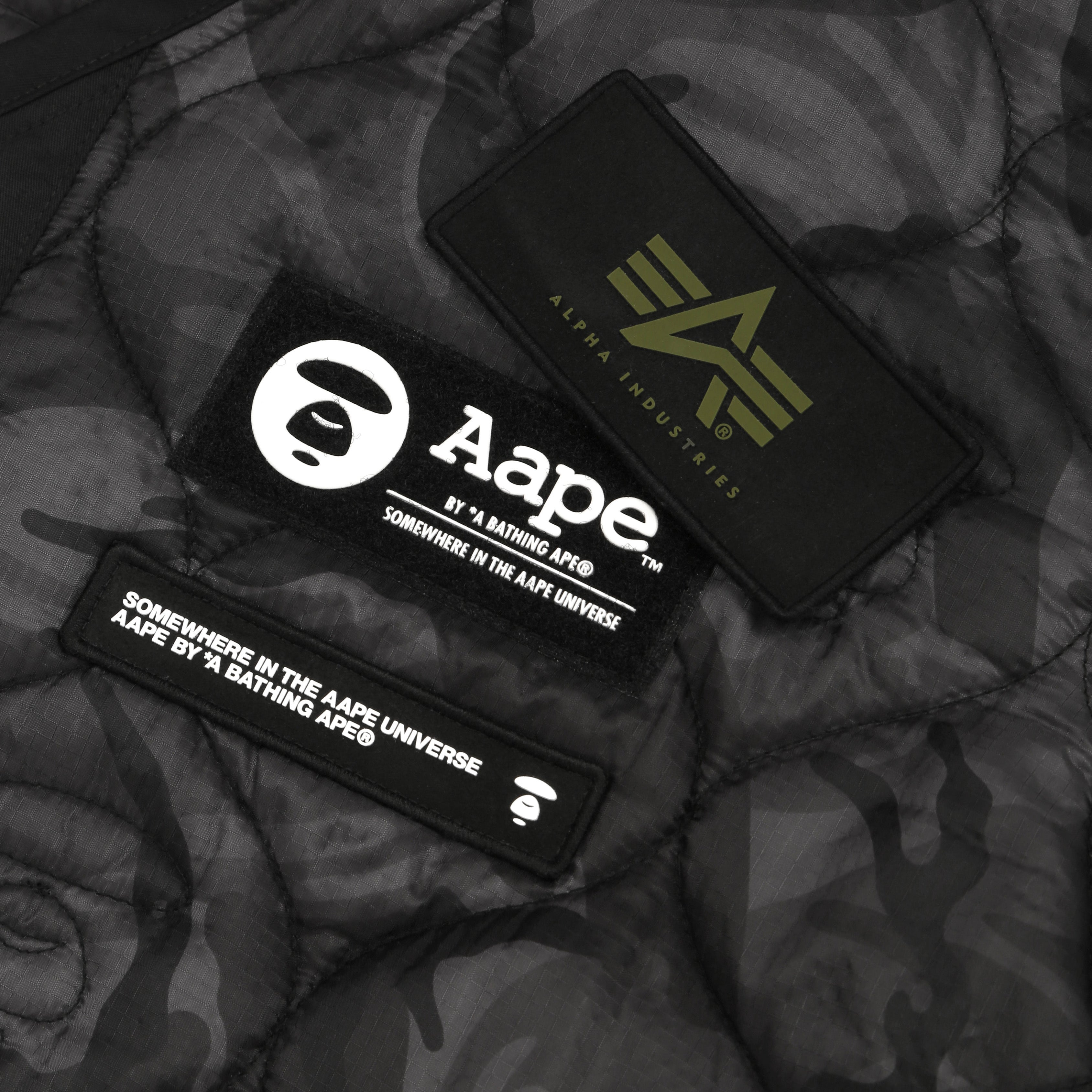 AAPE X ALPHA INDUSTRIES QUILTED CAMO JACKET