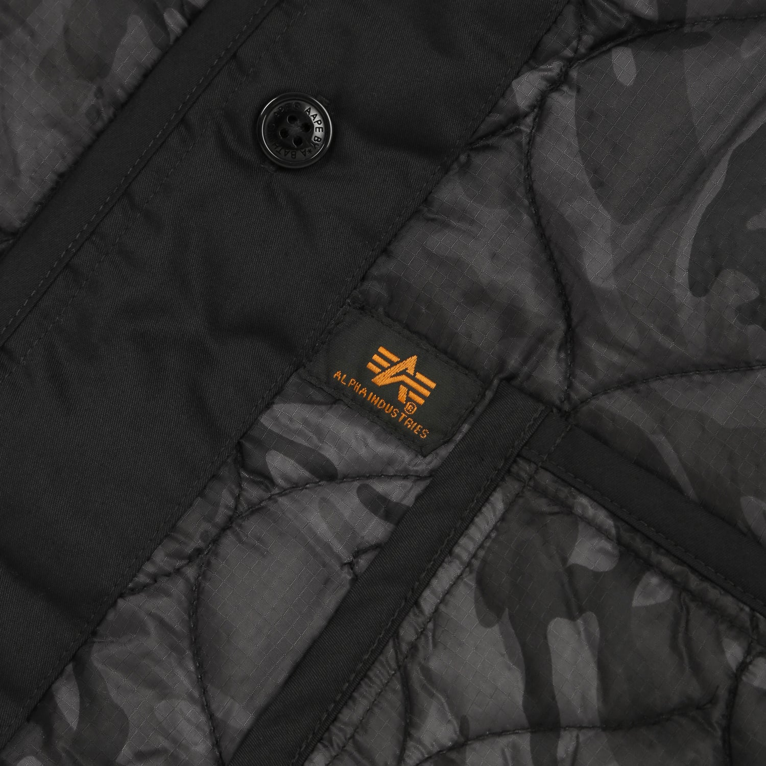 AAPE X ALPHA INDUSTRIES QUILTED CAMO JACKET