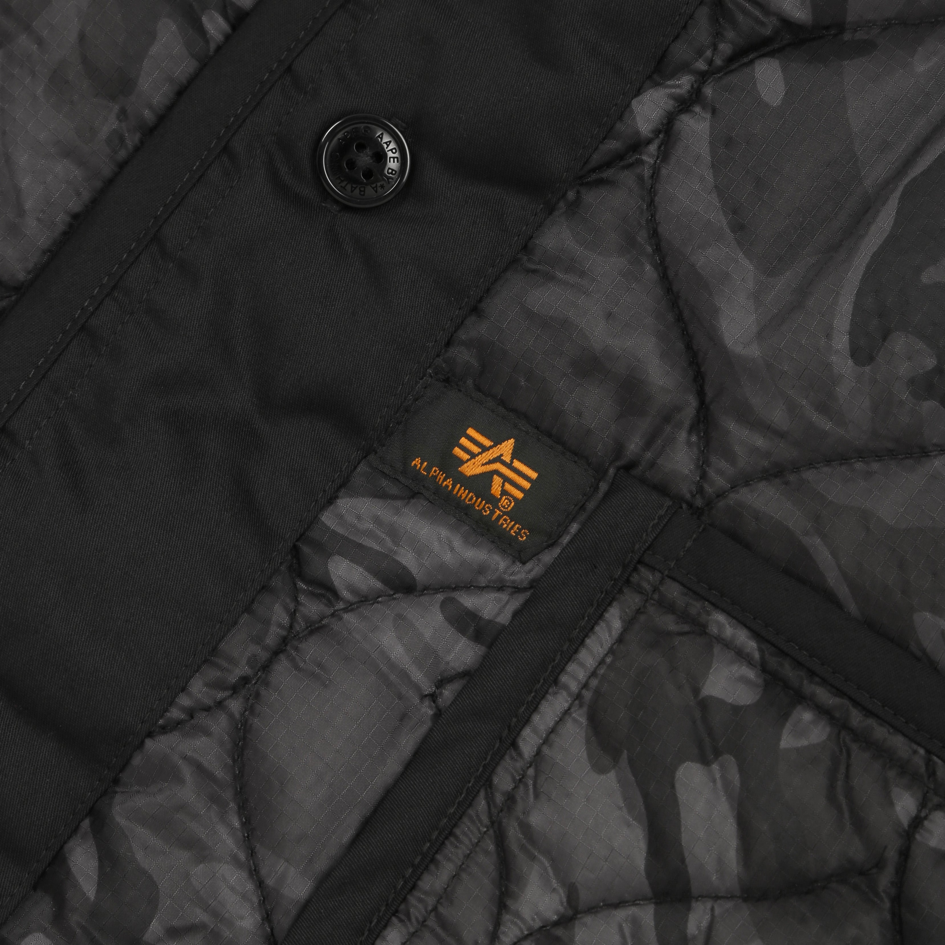 AAPE X ALPHA INDUSTRIES QUILTED CAMO JACKET