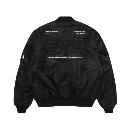 AAPE X ALPHA INDUSTRIES MOONFACE EMBOSSED BOMBER JACKET