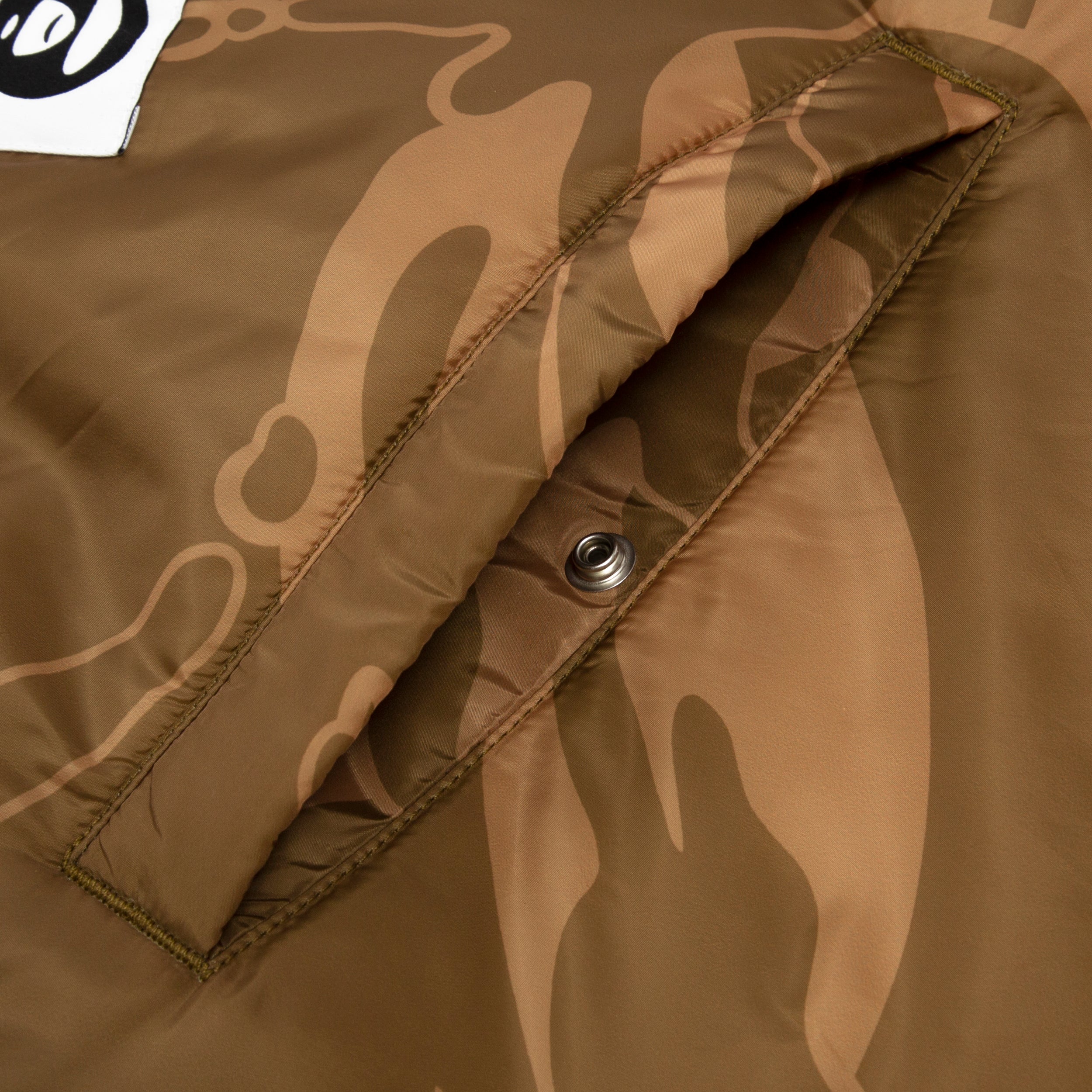 AAPE X RUSSELL ATHLETIC REVERSIBLE CAMO BASEBALL JACKET