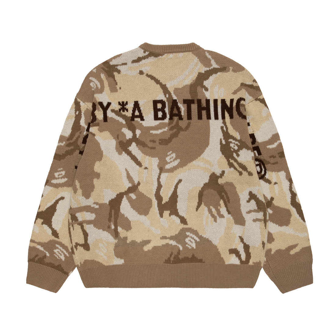 AAPE MOONFACE INTARSIA CAMO SWEATER