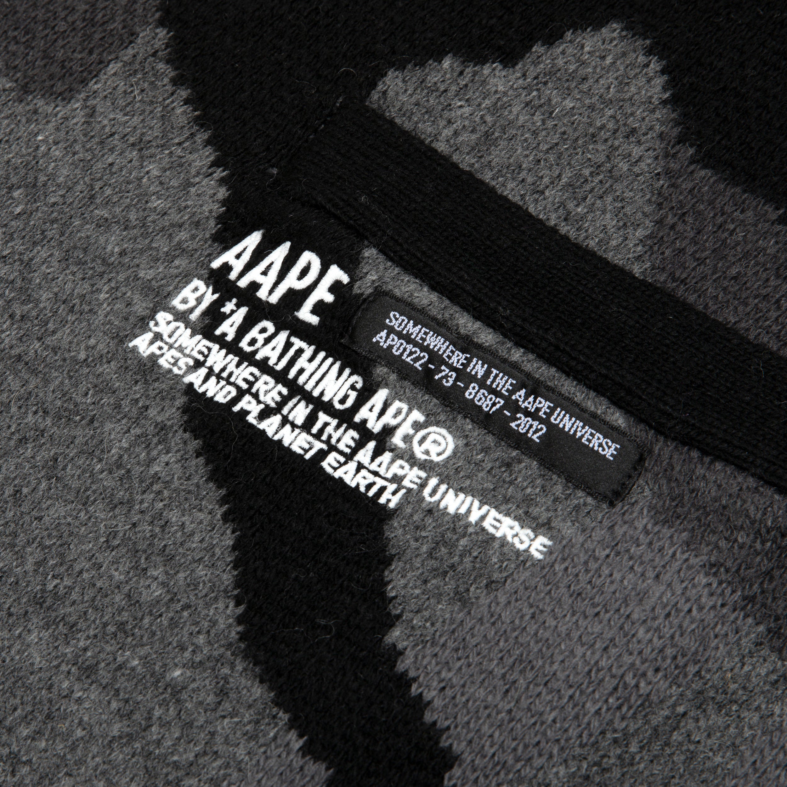 AAPE MOONFACE INTARSIA CAMO CARDIGAN