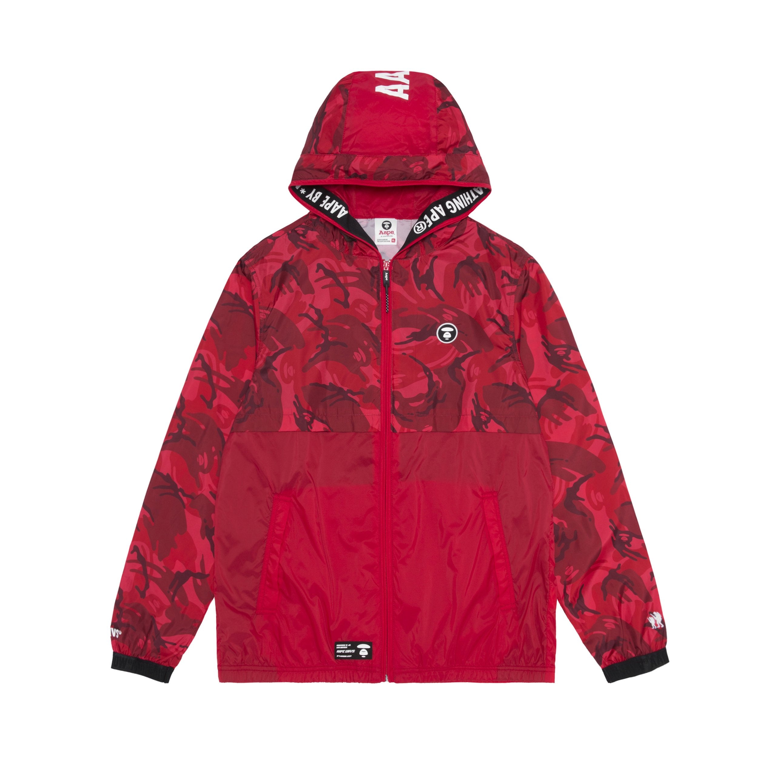 Aape red camo hoodie hotsell