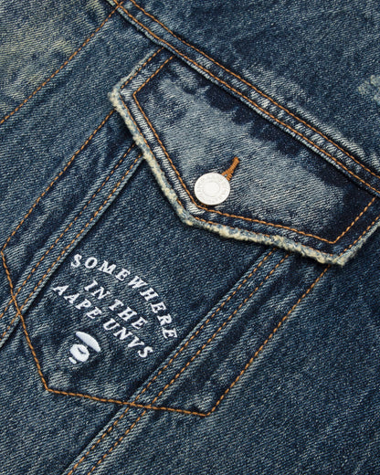 AAPE DISTRESSED DENIM JACKET