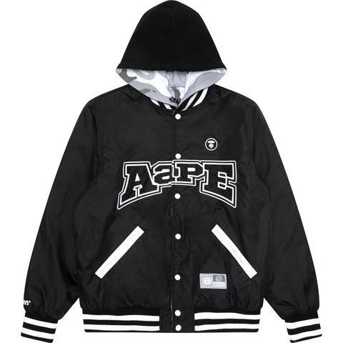 MOONFACE REVERSIBLE HOODED SNAP-BUTTON JACKET