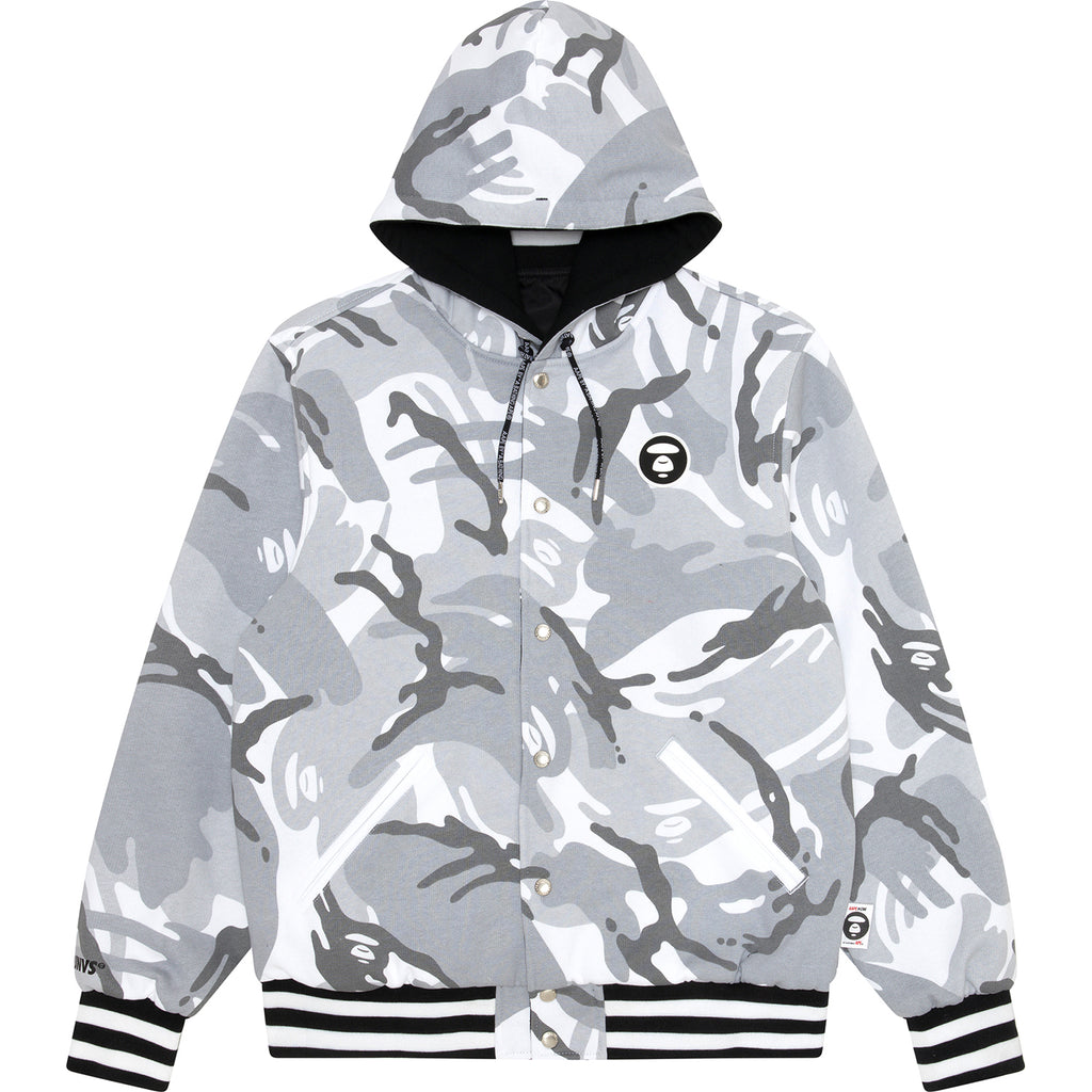 MOONFACE REVERSIBLE HOODED SNAP-BUTTON JACKET | AAPE US