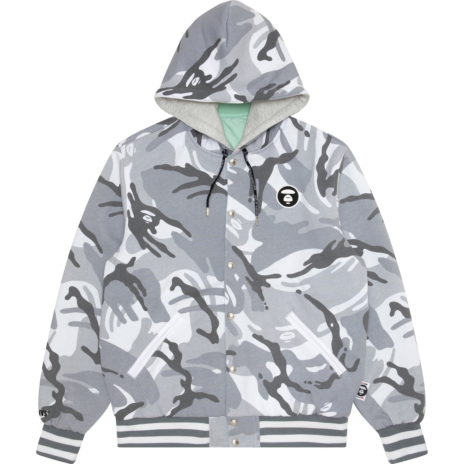 MOONFACE REVERSIBLE HOODED SNAP-BUTTON JACKET