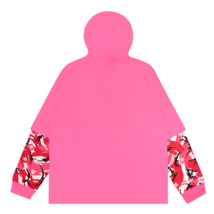 AAPE LAYERED SLEEVE HOODED TEE