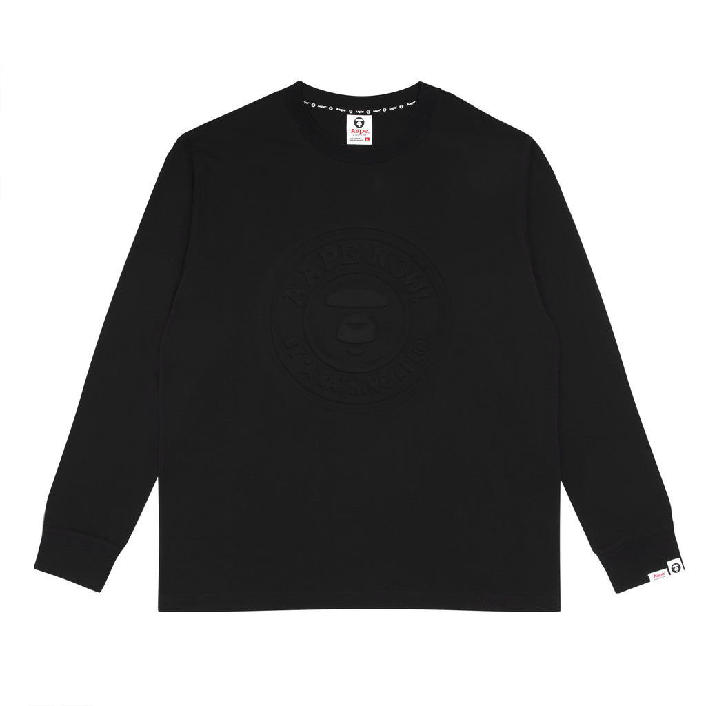 MOONFACE EMBOSSED LONG SLEEVE TEE | AAPE US