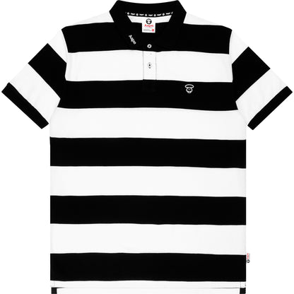 AAPE APE FACE STRIPE POLO SHIRT