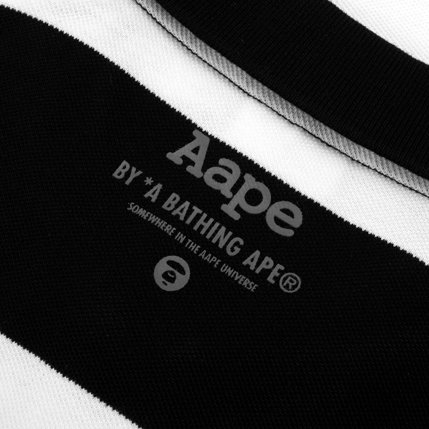 AAPE APE FACE STRIPE POLO SHIRT