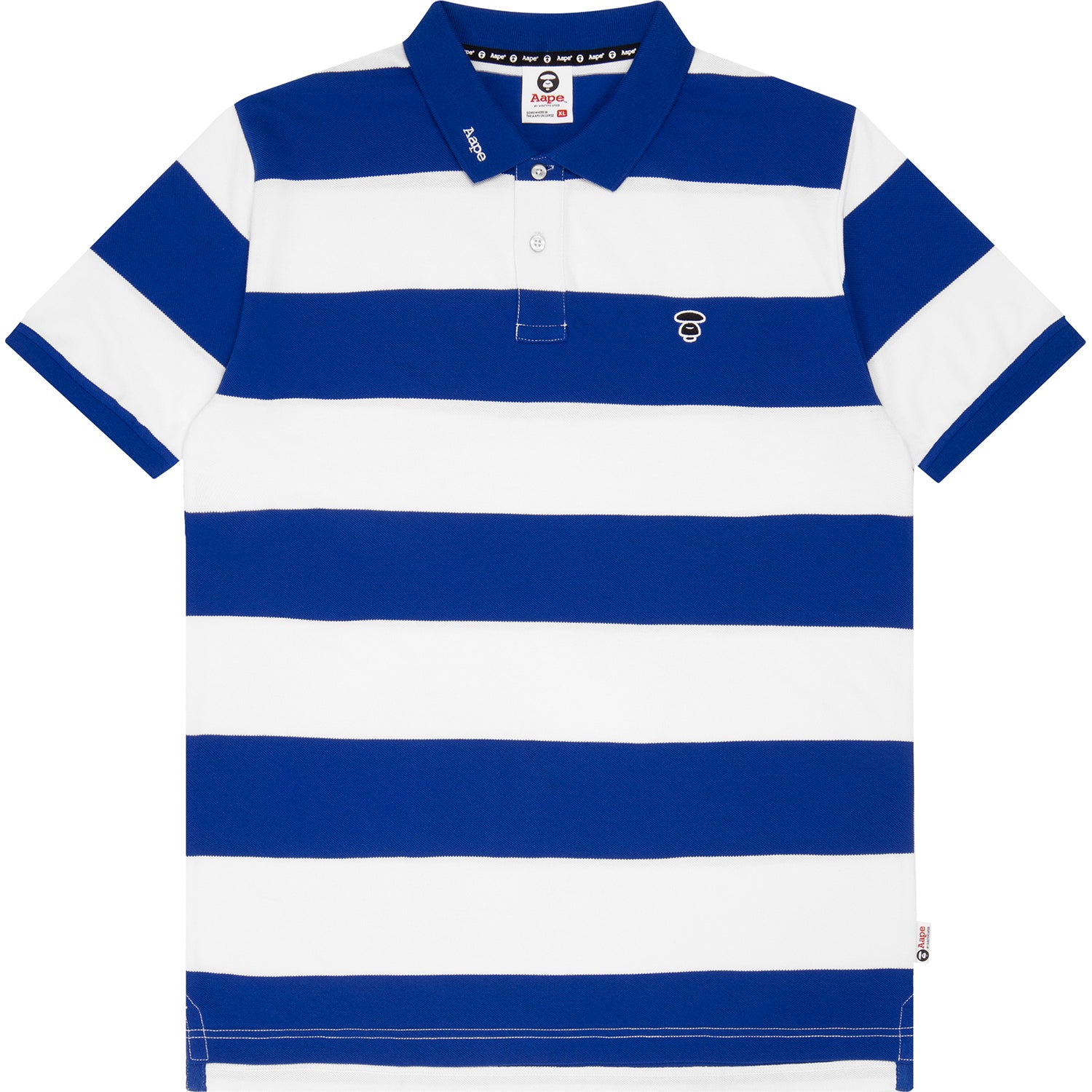 AAPE APE FACE STRIPE POLO SHIRT