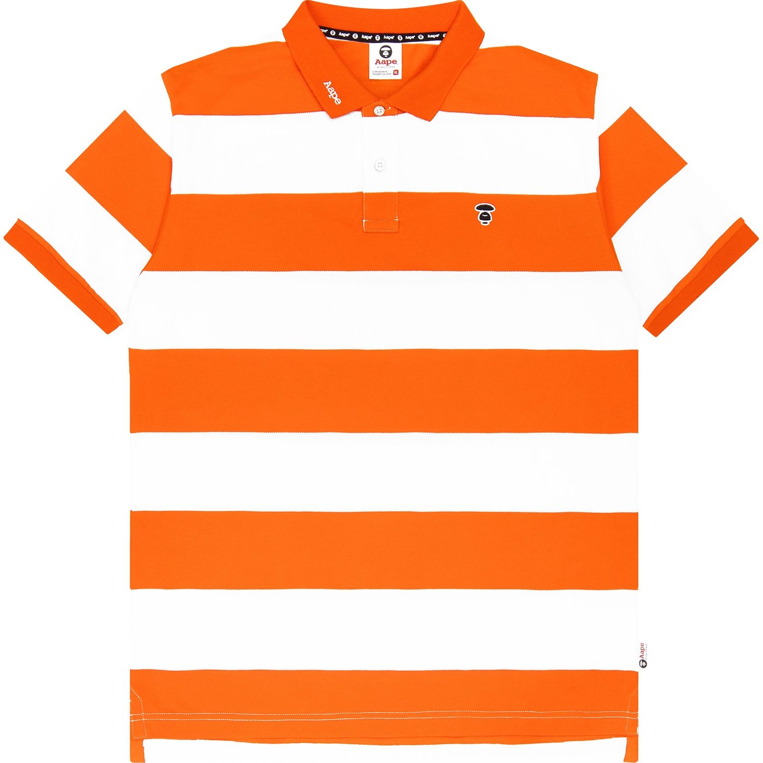 AAPE APE FACE STRIPE POLO SHIRT