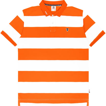 AAPE APE FACE STRIPE POLO SHIRT