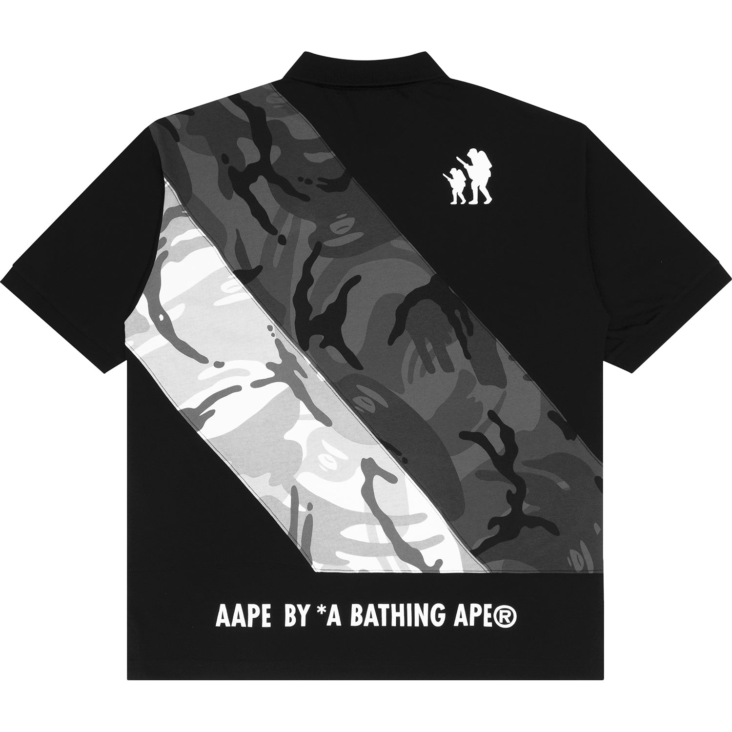 AAPE CAMO PANELLED POLO SHIRT