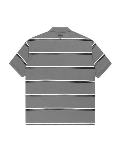 AAPE APE FACE STRIPED POLO SHIRT