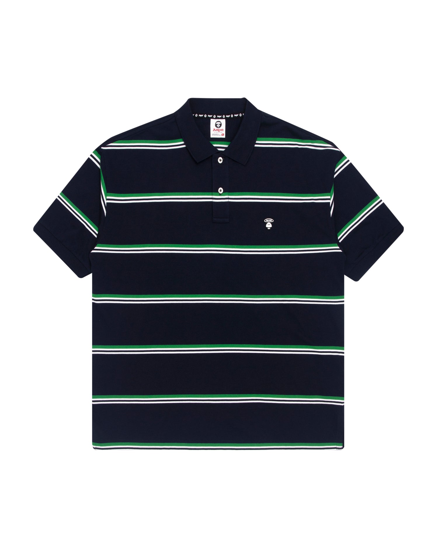 AAPE APE FACE STRIPED POLO SHIRT