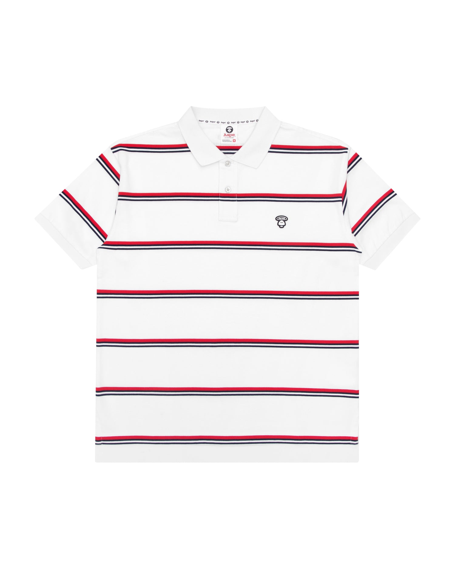 AAPE APE FACE STRIPED POLO SHIRT