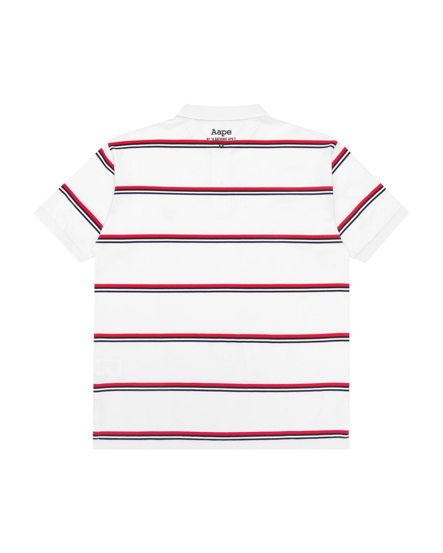 AAPE APE FACE STRIPED POLO SHIRT